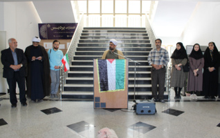 تجمع دانشگاهیان دانشگاه نیشابور در محکومیت جنایات رژیم صهیونیستی و حمایت از مردم مظلوم فلسطین