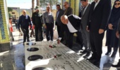 حضور رئیس دانشگاه نیشابور در آیین غبارروبی گلزار شهدای نیشابور همزمان با اولین روز هفته دولت
